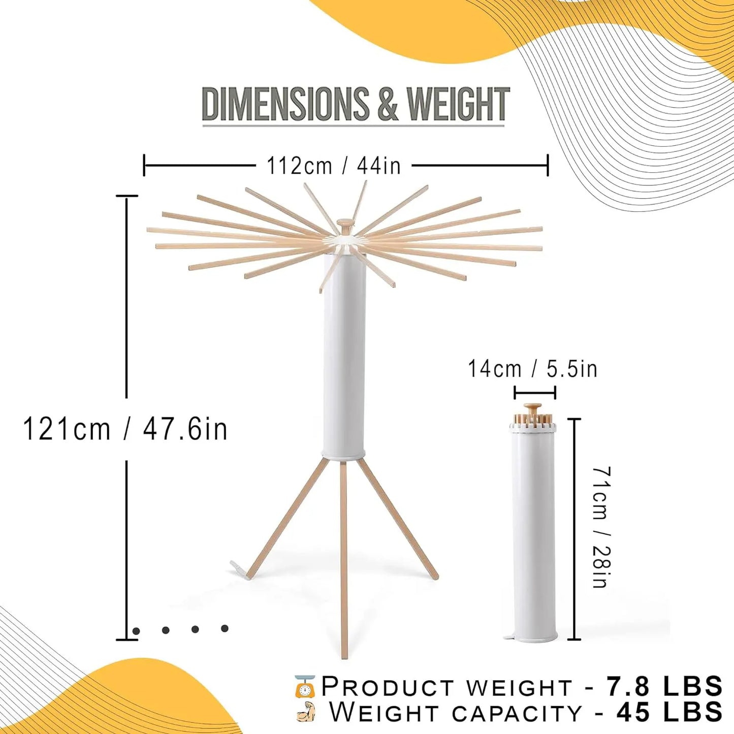 Foldable Octopus-Style Clothes Drying Rack Foldable Clothes Drying Bamboo Rack Portable Rotating Clothes Drying Rod 16 Rods