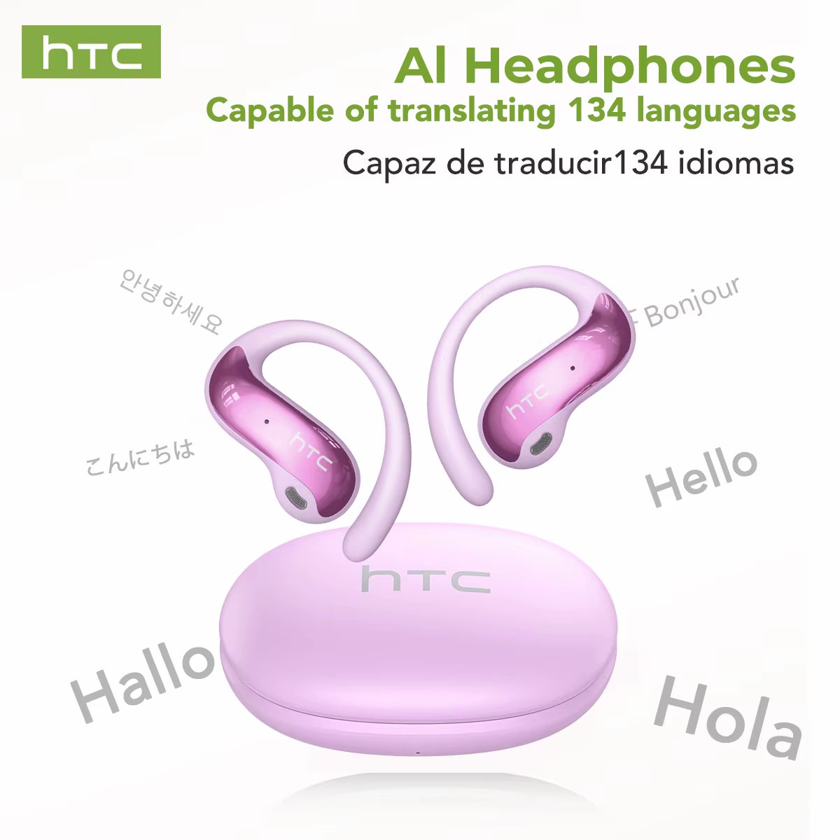 NE19 Bluetooth Earphones - AI Sports Wireless Headphones with Mic, Powerful Bass, Waterproof, Long Battery Life & AI Translator