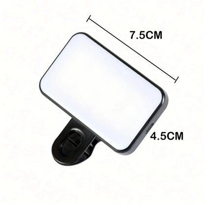 Portable Mini Selfie Fill Light Rechargeable 3 Modes Adjustable Brightness Clip on for Mobile Phone Computer Fill Light