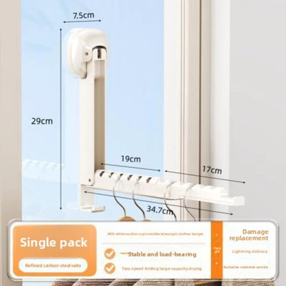 Clothes Racks Folding Wall-Mounted Clothes Drying Rack with Suction Cup Foldable Retractable Portable Clothes Drying Folding
