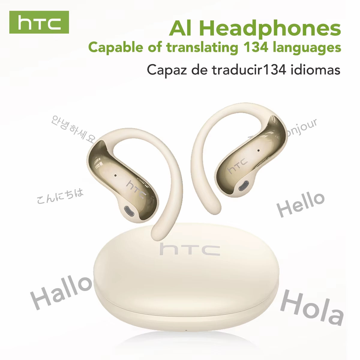 NE19 Bluetooth Earphones - AI Sports Wireless Headphones with Mic, Powerful Bass, Waterproof, Long Battery Life & AI Translator