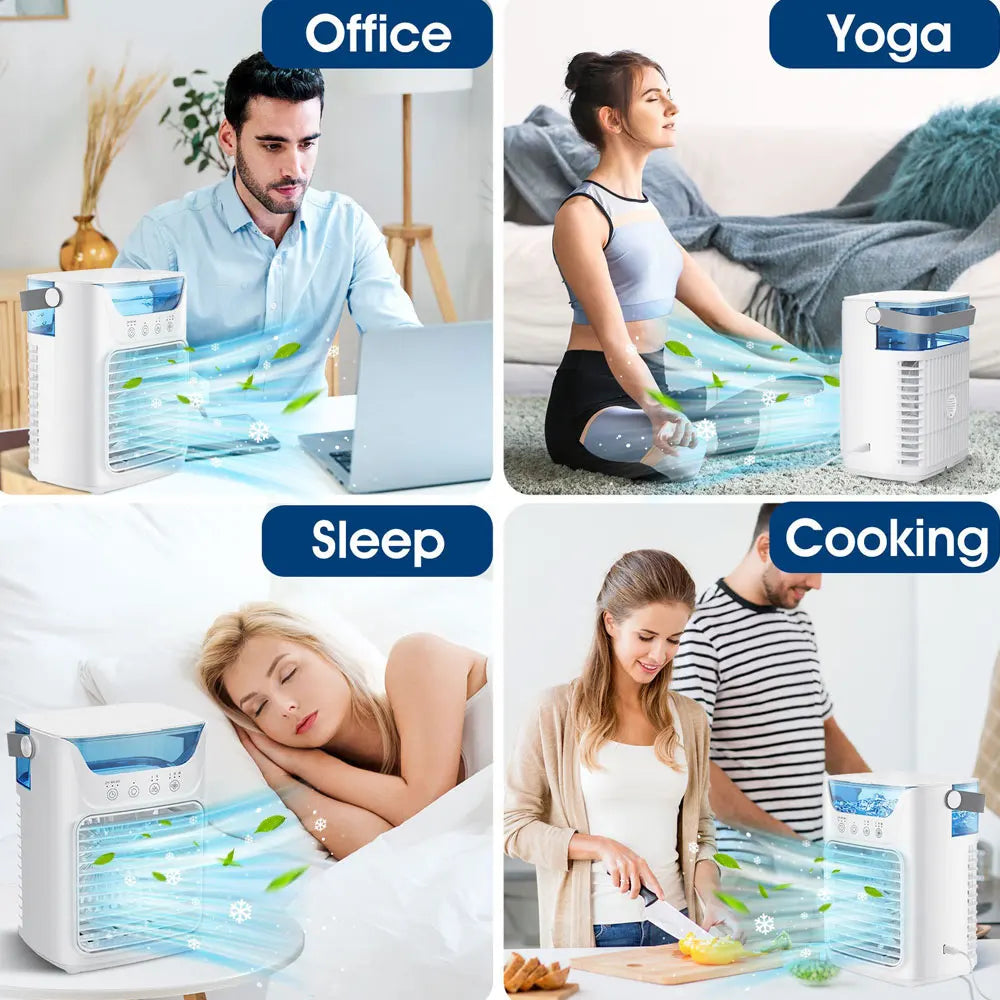 Air Conditioners Desktop Air Conditioners Fan Portable Small Mini Spray Water AC with Timer Small Room Air Conditioners for Room