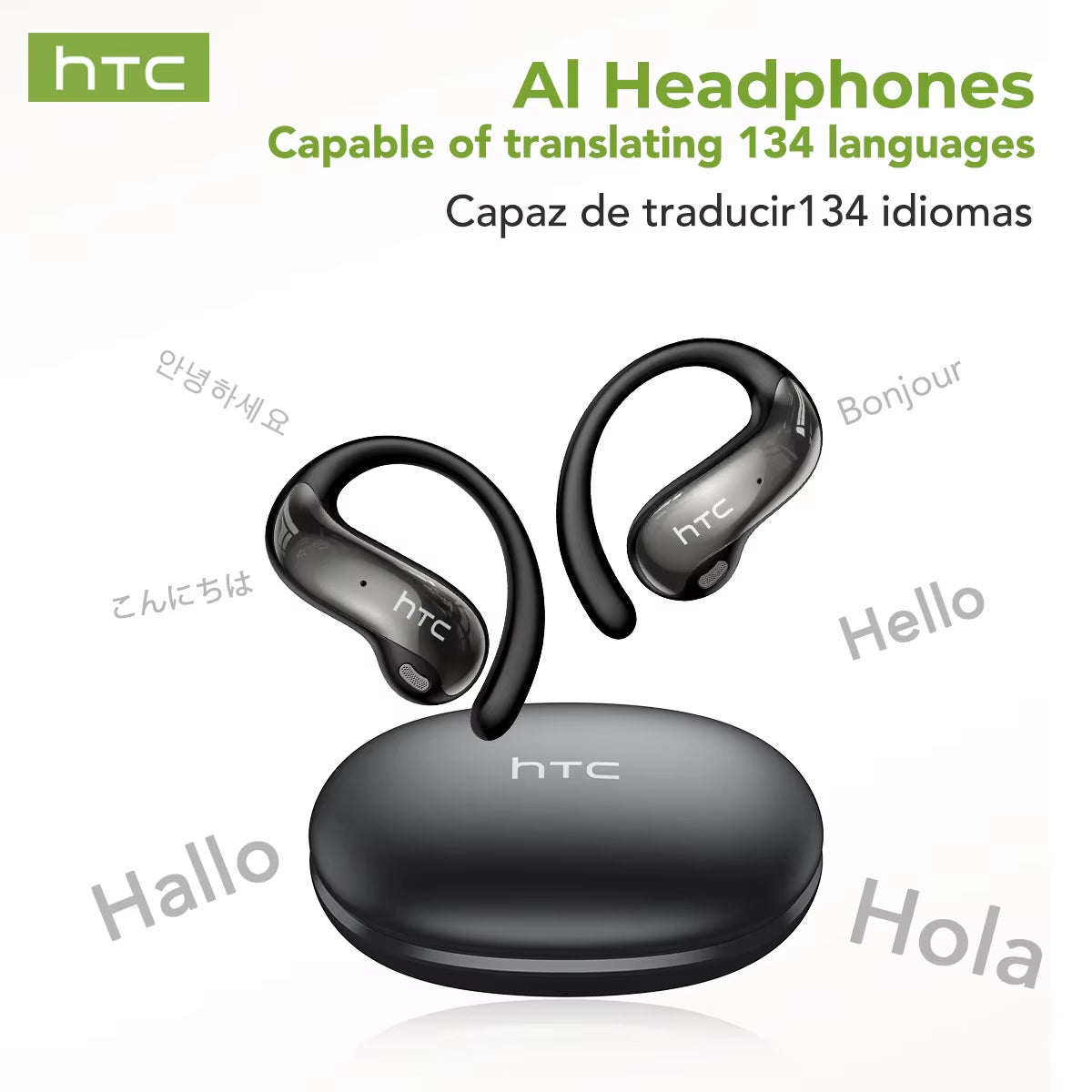 NE19 Bluetooth Earphones - AI Sports Wireless Headphones with Mic, Powerful Bass, Waterproof, Long Battery Life & AI Translator