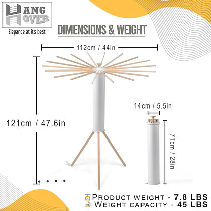 Foldable Octopus-Style Clothes Drying Rack Foldable Clothes Drying Bamboo Rack Portable Rotating Clothes Drying Rod 16 Rods