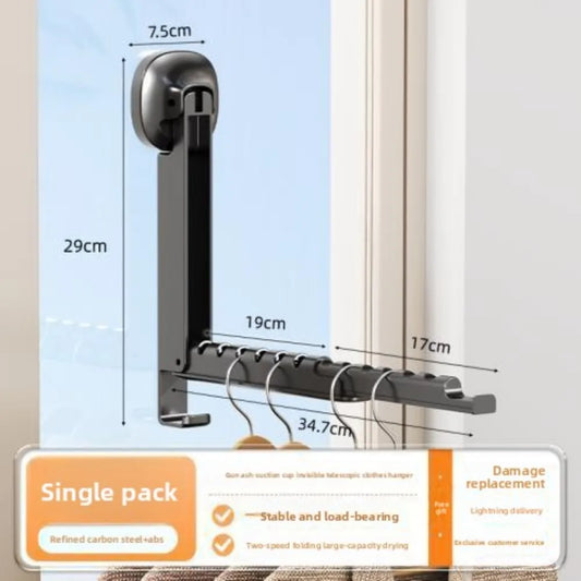 Clothes Racks Folding Wall-Mounted Clothes Drying Rack with Suction Cup Foldable Retractable Portable Clothes Drying Folding