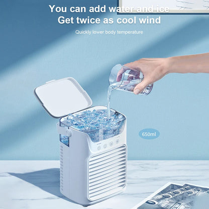 Air Conditioners Desktop Air Conditioners Fan Portable Small Mini Spray Water AC with Timer Small Room Air Conditioners for Room