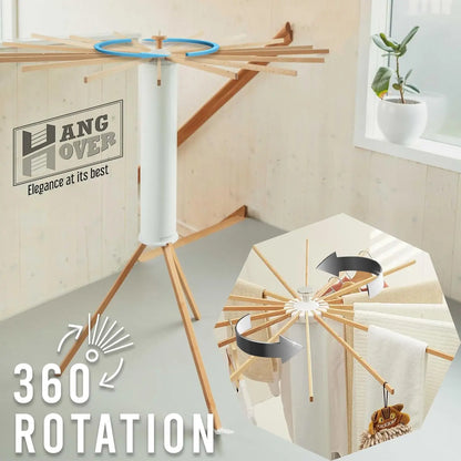 Foldable Octopus-Style Clothes Drying Rack Foldable Clothes Drying Bamboo Rack Portable Rotating Clothes Drying Rod 16 Rods