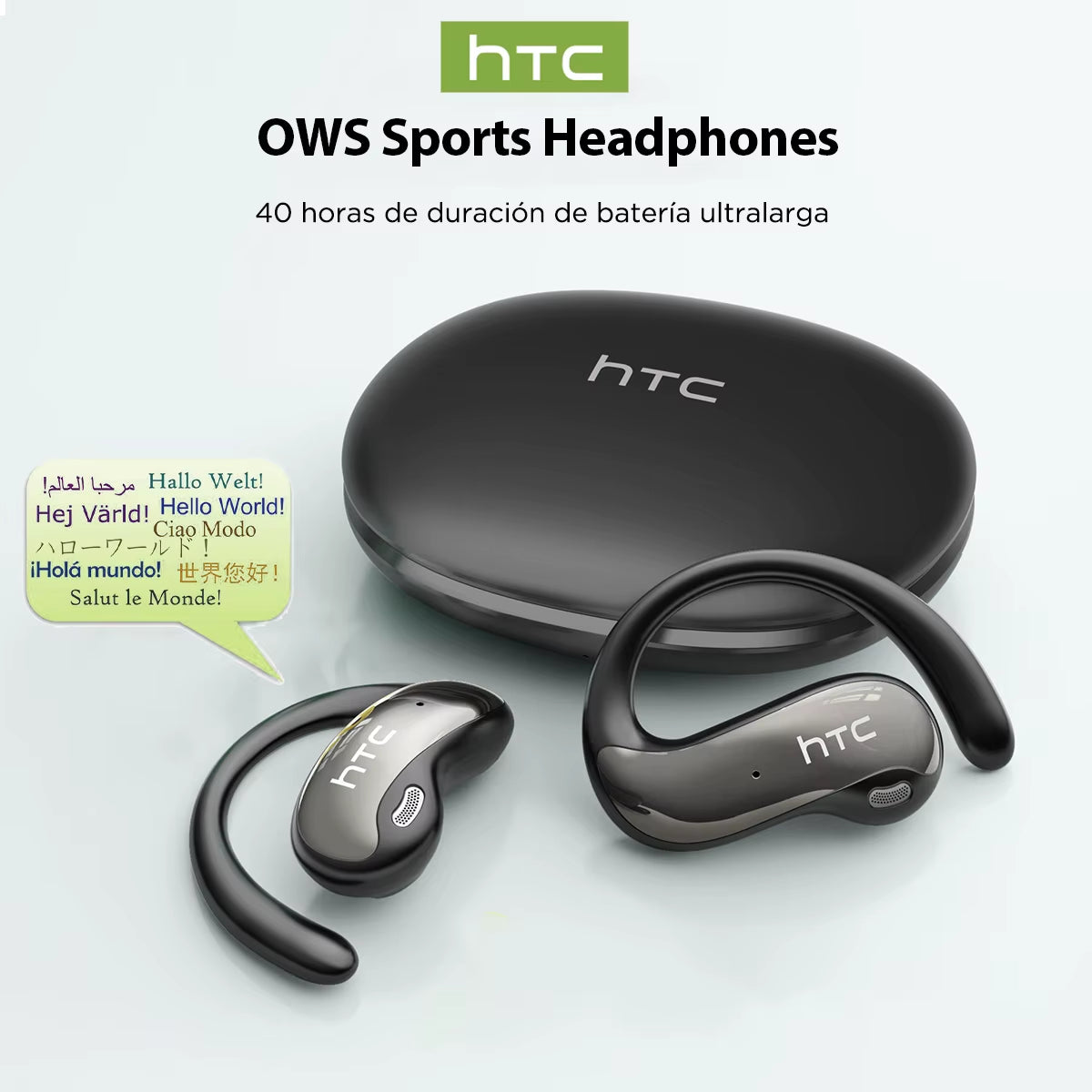 NE19 Bluetooth Earphones - AI Sports Wireless Headphones with Mic, Powerful Bass, Waterproof, Long Battery Life & AI Translator