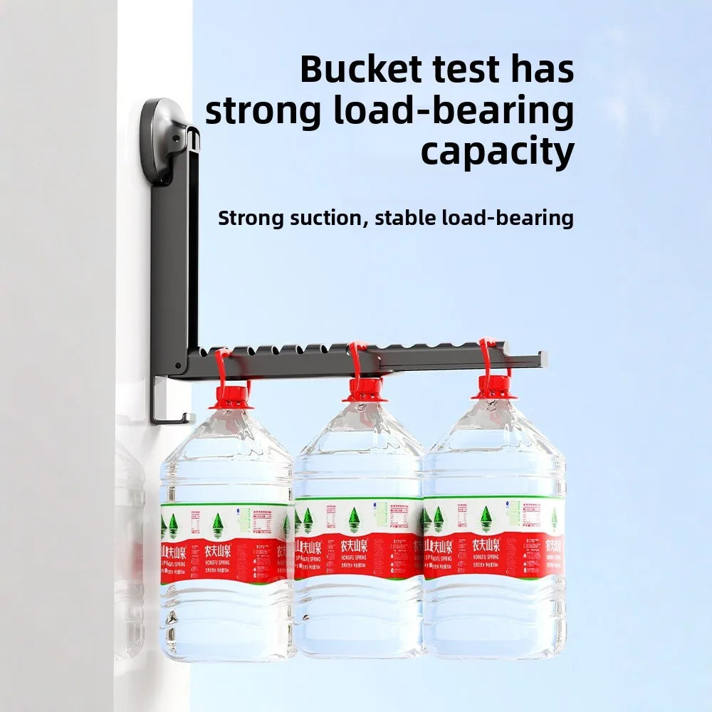 Clothes Racks Folding Wall-Mounted Clothes Drying Rack with Suction Cup Foldable Retractable Portable Clothes Drying Folding